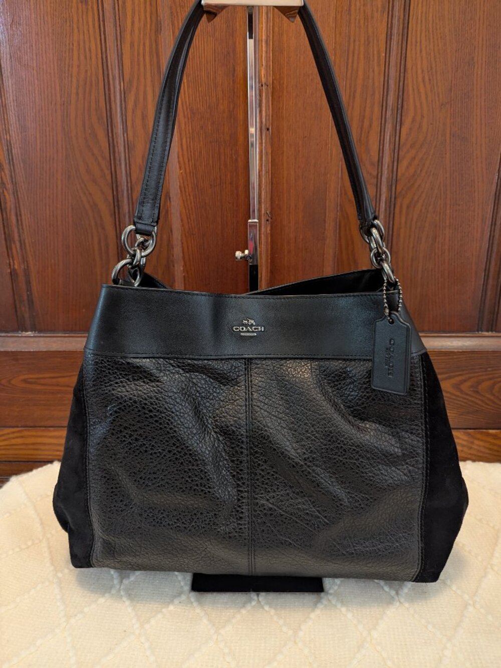 Coach Lexi Black Leather and suede Women's Bag